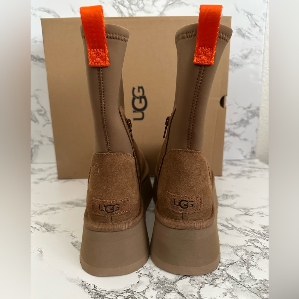 UGG Chestnut Brown Classic Dipper Platform Zip Boots Shoes Women’s Size 11 - Picture 6 of 8